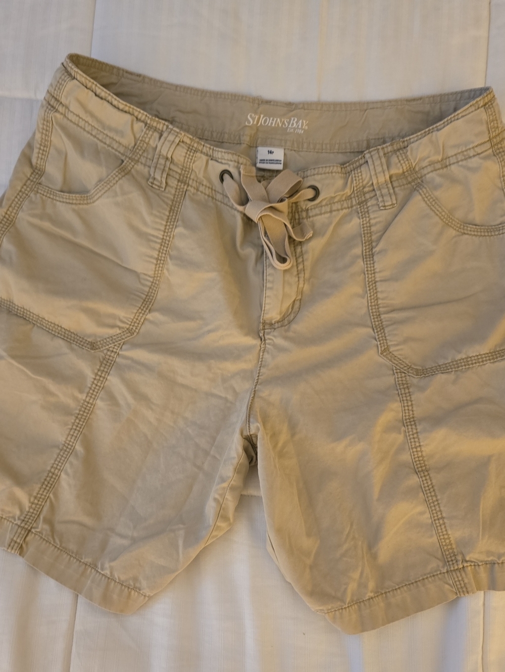 St. John's Bay Women's Khaki Drawstring Bermuda Shorts